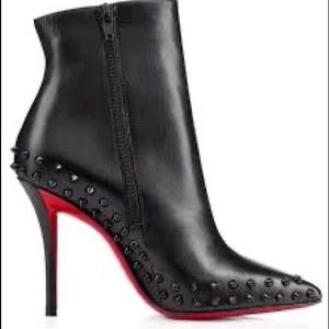 Christian Louboutin Wiletta Spike-Trim Leather Red Sole Bootie,